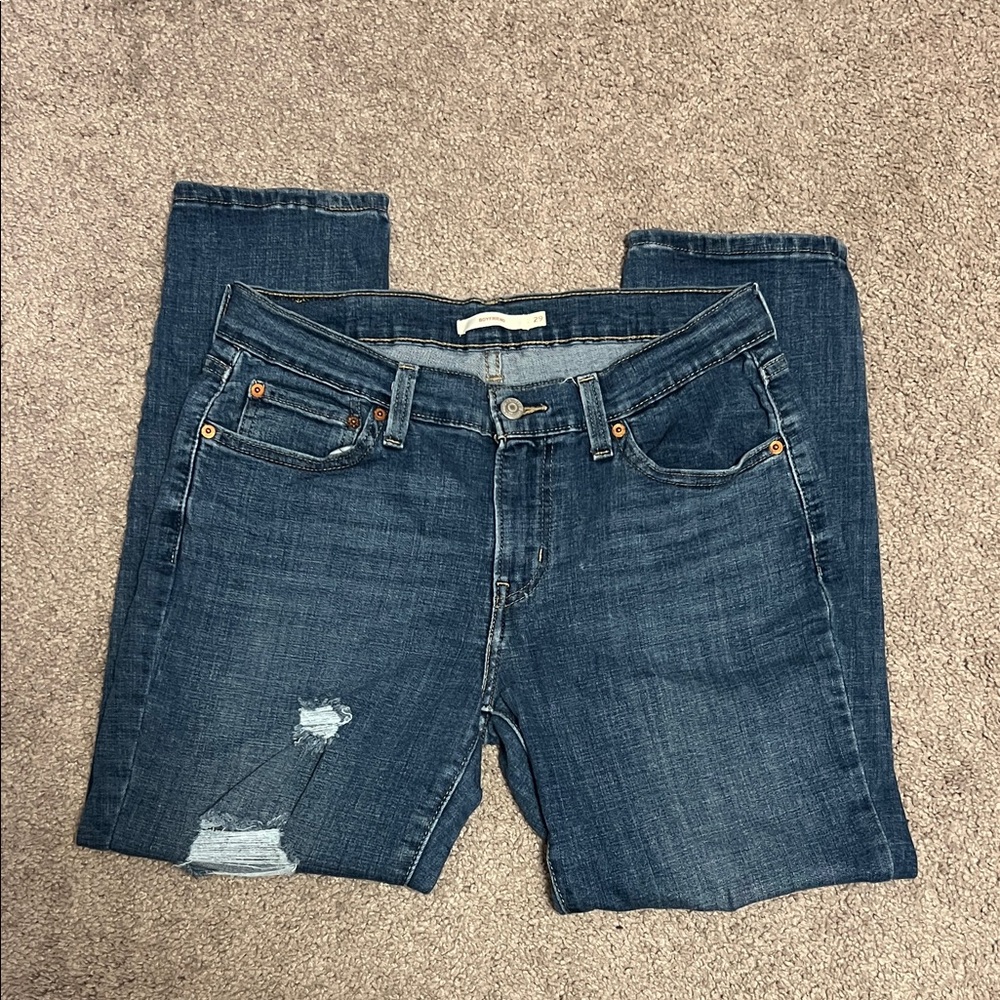 Levi's Distressed Blue Boyfriend Jeans